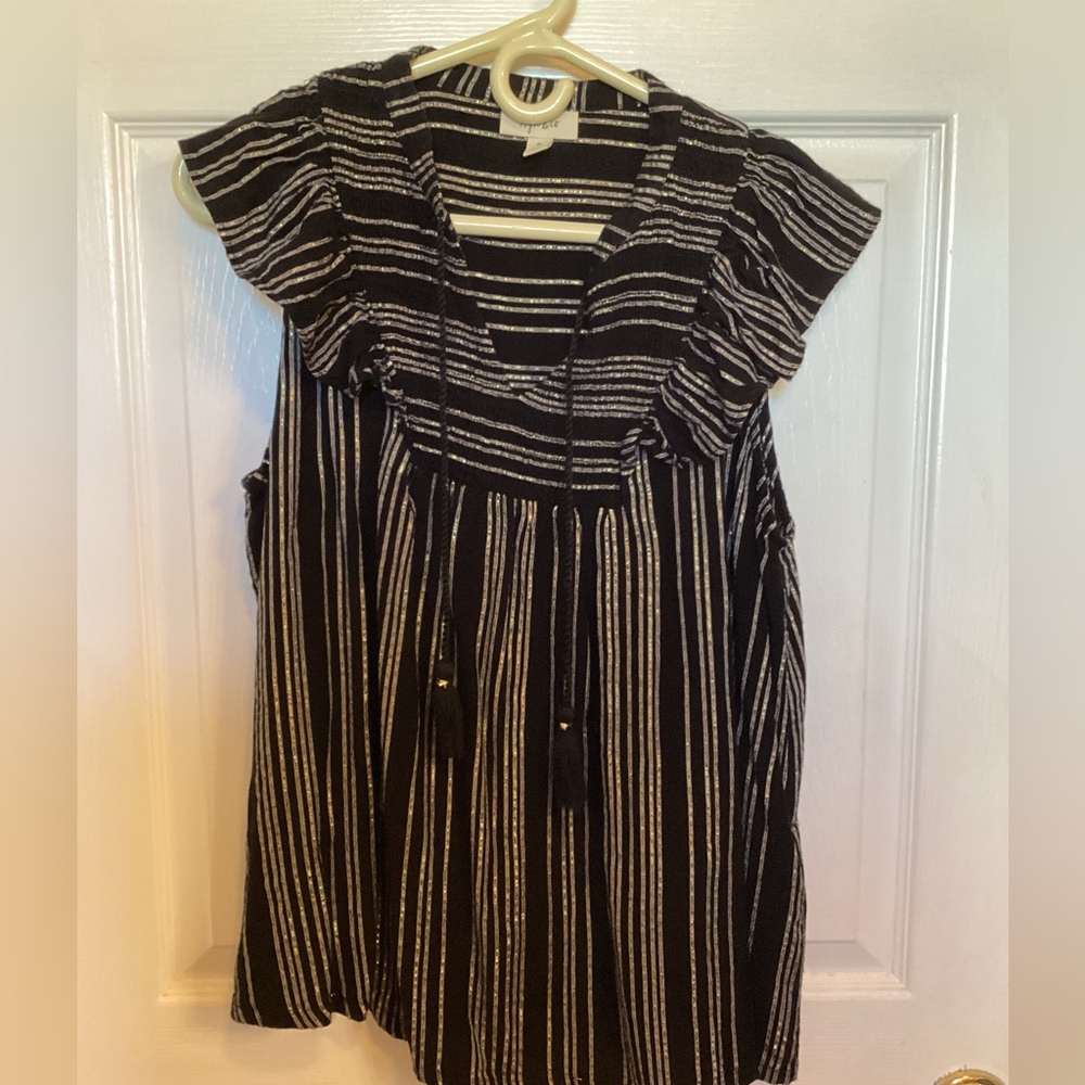 Style & Co. Black and White Striped Blouse. Nwot